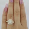 Vera Wang Love 1 ct Emerald Diamond Double Halo Crossover Engagement Ring 3,999