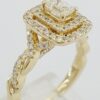 Vera Wang Love 1 ct Emerald Diamond Double Halo Crossover Engagement Ring 3,999