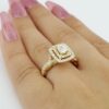 Vera Wang Love 1 ct Emerald Diamond Double Halo Crossover Engagement Ring 3,999