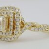 Vera Wang Love 1 ct Emerald Diamond Double Halo Crossover Engagement Ring 3,999