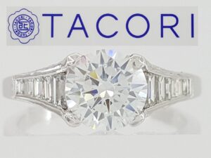 Simply TACORI 18K White Gold Semi-Mount 0.70 ct Round Engagement Ring Rtl 4,570