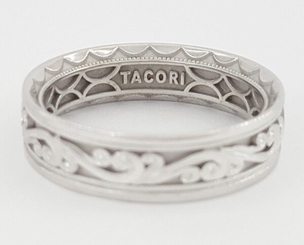 TACORI Sculpted Crescent 104-6W 6mm Men's 18k White Wedding Band Rtl2,340 Sz10.5