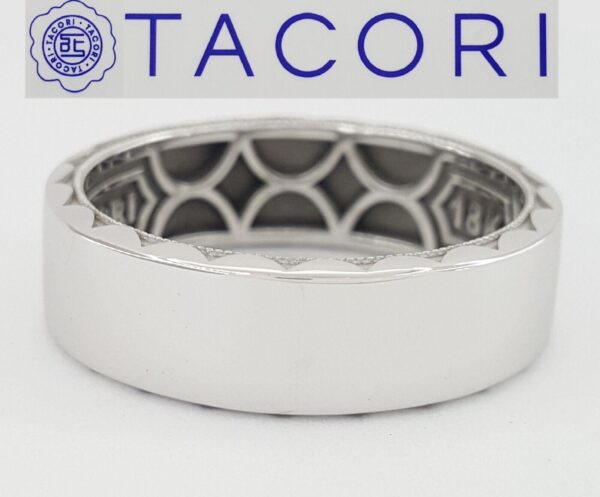 TACORI Sculpted Crescent 105-7B 7mm Men's 18k White Gold Wedding Band Rtl 2,490