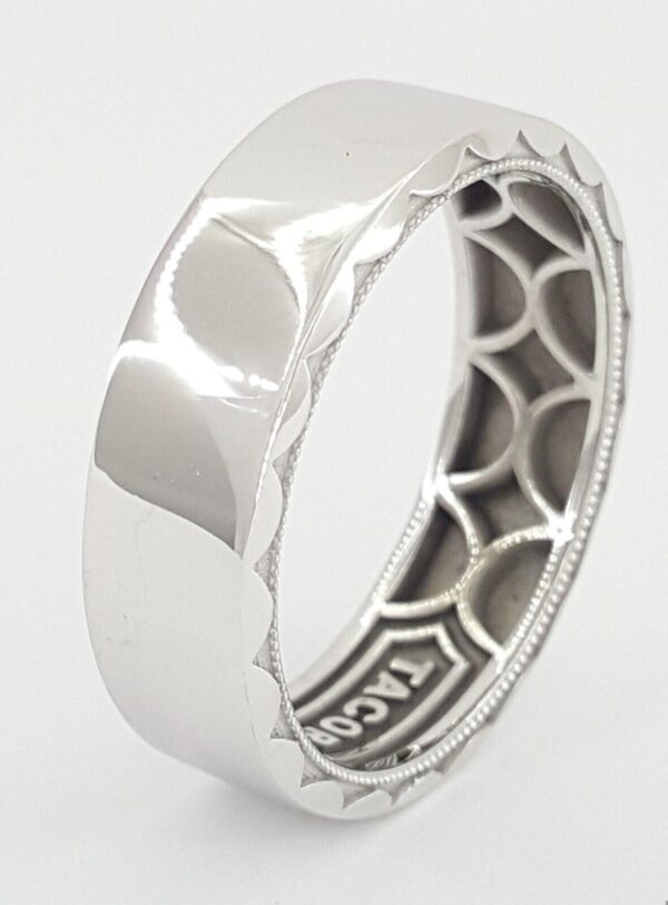 TACORI Sculpted Crescent 105-7B 7mm Men's 18k White Gold Wedding Band Rtl 2,490