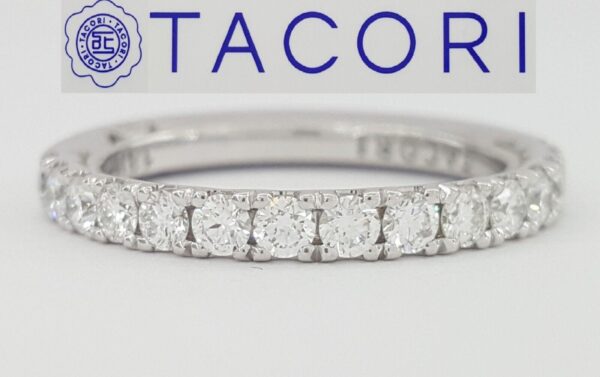 TACORI Clean Crescent 32-25B 18k White Gold 0.69ct Diamond Wedding Band Rtl4,990