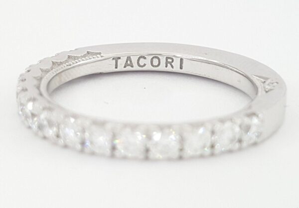 TACORI Clean Crescent 32-25B 18k White Gold 0.69ct Diamond Wedding Band Rtl4,990