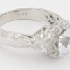 Three-Stone Trillion Diamond Semi-Mount Engagement Ring Platinum CZ & 0.75 ct
