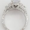 Three-Stone Trillion Diamond Semi-Mount Engagement Ring Platinum CZ & 0.75 ct