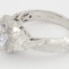 Three-Stone Trillion Diamond Semi-Mount Engagement Ring Platinum CZ & 0.75 ct
