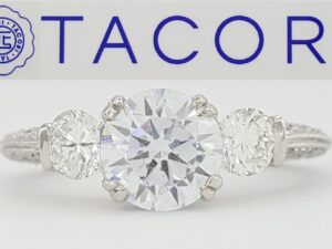 0.85 ct Tacori Crescent Platinum Eternity Semi-Mount Engagement Ring Rt 7,960