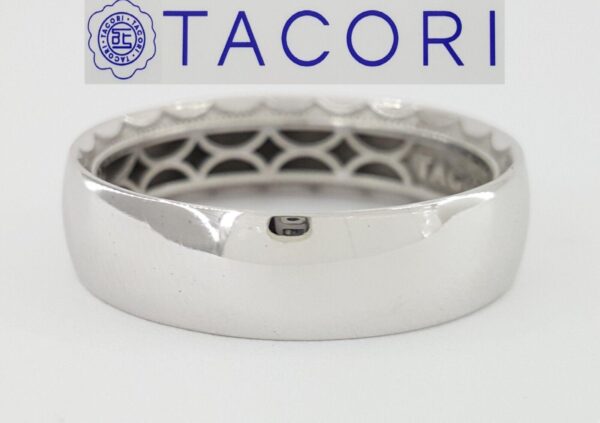 TACORI Sculpted Crescent 111-6 6mm Men's 18k White Gold Wedding Band Rtl 2,200