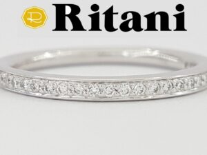 Ritani 21694 18K White Gold Micropavé Round Cut Diamond Ring 0.12 ct Rtl 1,990