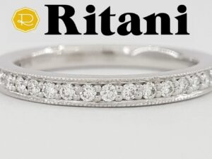 Ritani 21697 18K White Gold Milgrain Round Cut Diamond Ring 0.24 ct Rtl 2,330