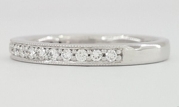 Ritani 21697 18K White Gold Milgrain Round Cut Diamond Ring 0.24 ct Rtl 2,330