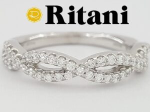 Ritani 21318 Masterwork Twist 0.37 ct 14K White Gold Round Diamond Ring Rtl 2220