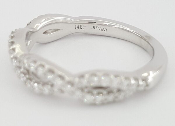 Ritani 21318 Masterwork Twist 0.37 ct 14K White Gold Round Diamond Ring Rtl 2220