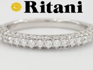 Ritani 21340 Masterwork Pavé 0.70 ct 14K White Gold Round Diamond Ring Rtl 2880