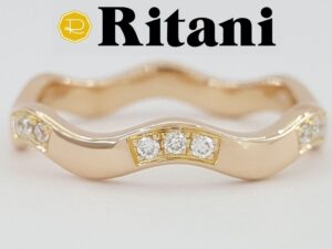 Ritani S45-8 Stackable Wave 0.18 ct 18K Rose Gold Round Diamond Band Rtl 1,140