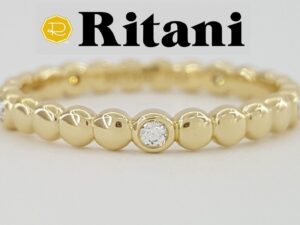 Ritani S94-8 Stackable Button 0.08 ct 18K Yellow Round Diamond Band Rtl 1,020