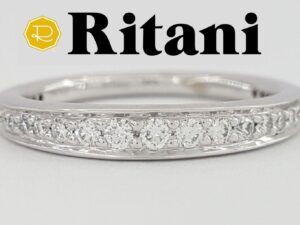 Ritani 92378AR 0.35 ct 18K White Gold Pavé Round Cut Diamond Ring Rtl 3,045