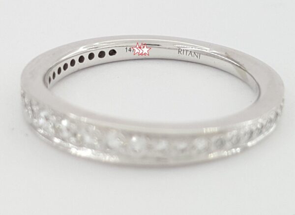 Ritani 92378AR 0.35 ct 18K White Gold Pavé Round Cut Diamond Ring Rtl 3,045