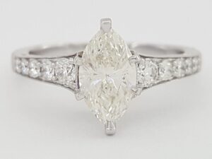 Marquise Cut Diamond 14K White Gold Engagement Ring 1.67 ct GIA Retail 8k