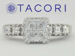 TACORI Dantela Platinum Diamond Semi-Mount Engagement Ring 0.52 ct Rtl 5,570