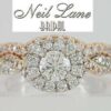 Neil Lane Bridal 14K Two-Tone Round Diamond Halo Crossover Ring Set 0.75 ct