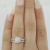 Neil Lane Bridal 14K Two-Tone Round Diamond Halo Crossover Ring Set 0.75 ct