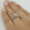 Neil Lane Bridal 14K Two-Tone Round Diamond Halo Crossover Ring Set 0.75 ct
