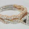 Neil Lane Bridal 14K Two-Tone Round Diamond Halo Crossover Ring Set 0.75 ct