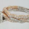 Neil Lane Bridal 14K Two-Tone Round Diamond Halo Crossover Ring Set 0.75 ct