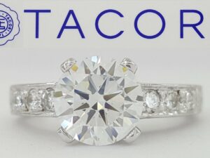 Tacori Platinum Hand Engraved Engagement Ring 0.3 ct Model HT2196 Retail 4,930