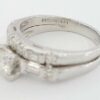 Round & Baguette Cut Diamond Engagement Ring Set 0.75 ct 14K Gold and Platinum