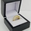 Vintage Hammerman Brothers 18K Yellow Gold Pave Diamond X Statement Ring 2.1 ct