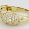 Vintage Hammerman Brothers 18K Yellow Gold Pave Diamond X Statement Ring 2.1 ct