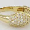 Vintage Hammerman Brothers 18K Yellow Gold Pave Diamond X Statement Ring 2.1 ct