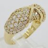 Vintage Hammerman Brothers 18K Yellow Gold Pave Diamond X Statement Ring 2.1 ct