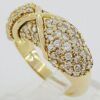 Vintage Hammerman Brothers 18K Yellow Gold Pave Diamond X Statement Ring 2.1 ct