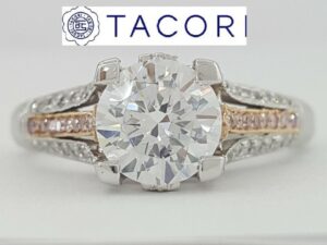 0.33 ct TACORI Crescent 2587PKRD7 Platinum Semi-Mount Engagement Ring 6,210