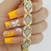 Vintage 1.76 ct Round Cut Diamonds 14K Gold Ribbon Tennis Bracelet 31 Grams 6"