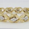 Vintage 1.76 ct Round Cut Diamonds 14K Gold Ribbon Tennis Bracelet 31 Grams 6"