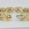 Vintage 1.76 ct Round Cut Diamonds 14K Gold Ribbon Tennis Bracelet 31 Grams 6"