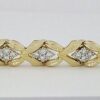 Vintage 1.76 ct Round Cut Diamonds 14K Gold Ribbon Tennis Bracelet 31 Grams 6"