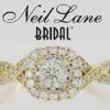 Neil Lane Bridal 0.88 ct 14K Round Cut Crossover Halo Engagement Ring Rtl 2.5k