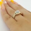 Neil Lane Bridal 0.88 ct 14K Round Cut Crossover Halo Engagement Ring Rtl 2.5k