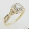 Neil Lane Bridal 0.88 ct 14K Round Cut Crossover Halo Engagement Ring Rtl 2.5k