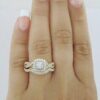 Neil Lane Bridal 0.88 ct 14K Round Cut Crossover Halo Engagement Ring Rtl 2.5k