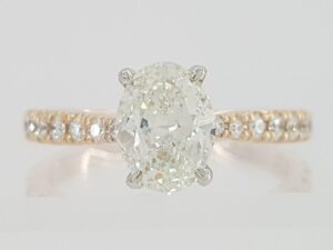 Naledi 1.21 ct 14K Rose Gold Oval Cut Diamond Engagement Ring GIA I/SI2 Rtl 6.5K