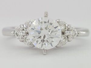 0.33 ct Platinum 3-Stone Round Cut Semi-Mount Engagement Ring Rtl 1445